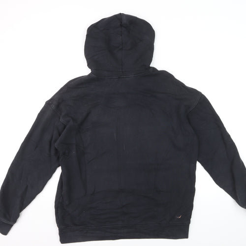 Adidas Mens Black XL Pullover Hoodie with Logo Graphic Print