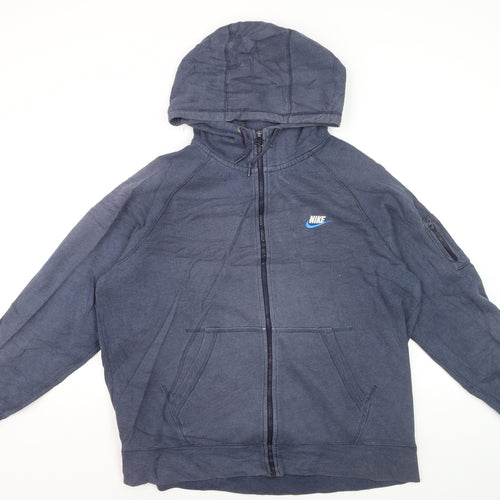 Nike Men's Blue Full Zip Hoodie XL Hooded Sweatshirt