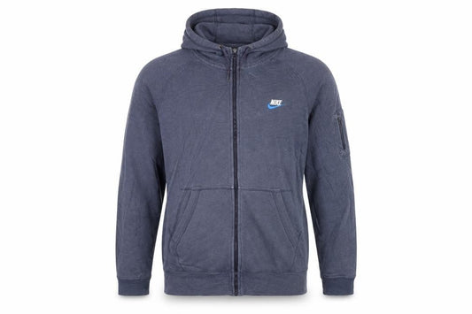 Front view of Nike Men's Blue Full Zip Hoodie XL Hooded Sweatshirt