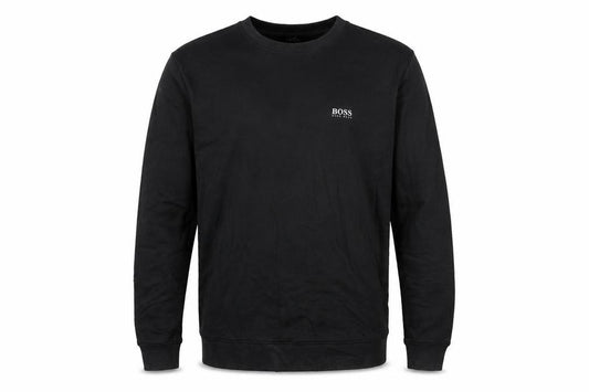 Front view of Hugo Boss Men's Black XL Pullover Sweatshirt Crew Neck