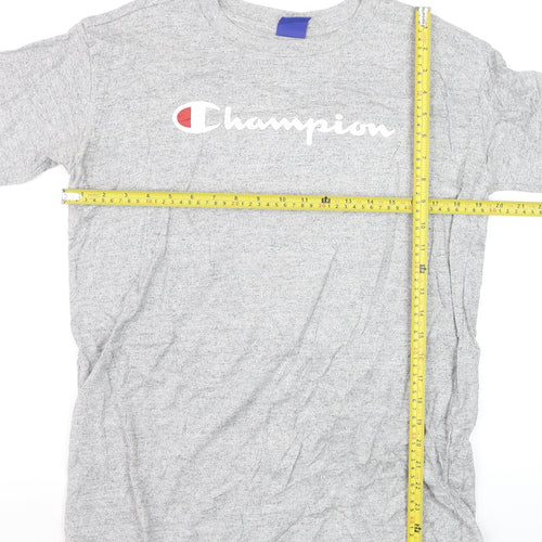 Champion Men's Grey Small Pullover Sweatshirt with Logo