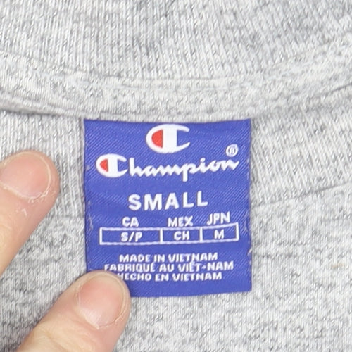 Champion Men's Grey Small Pullover Sweatshirt with Logo