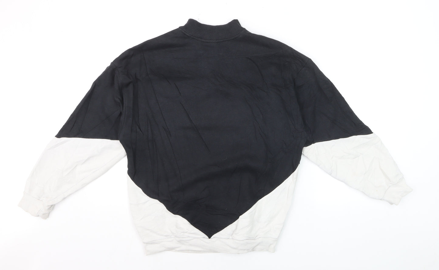 Adidas Women's Black White 1/4 Zip Colourblock Sweatshirt Size 6