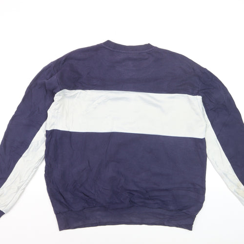 Fila Men's Blue Pullover Sweatshirt L Crew Neck Retro Sportswear