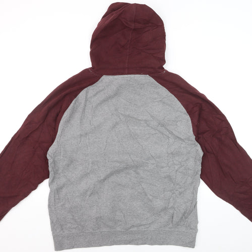 Hard Rock Men’s Grey & Maroon Pullover Hoodie L Music Logo