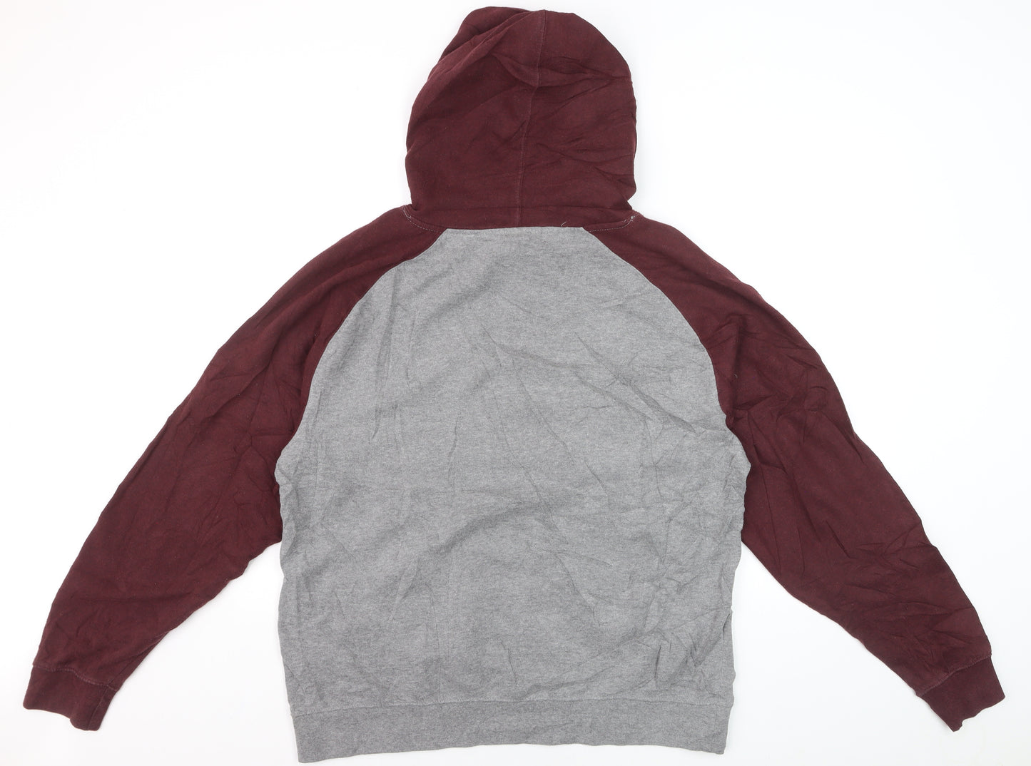 Hard Rock Men’s Grey & Maroon Pullover Hoodie L Music Logo