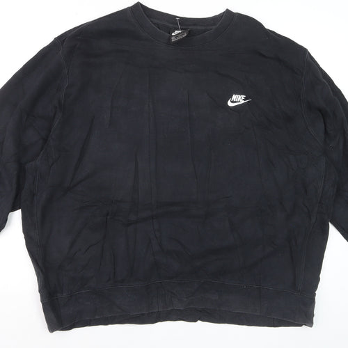 Nike Men's Black 2XL Pullover Crew Neck Fleece Sweatshirt