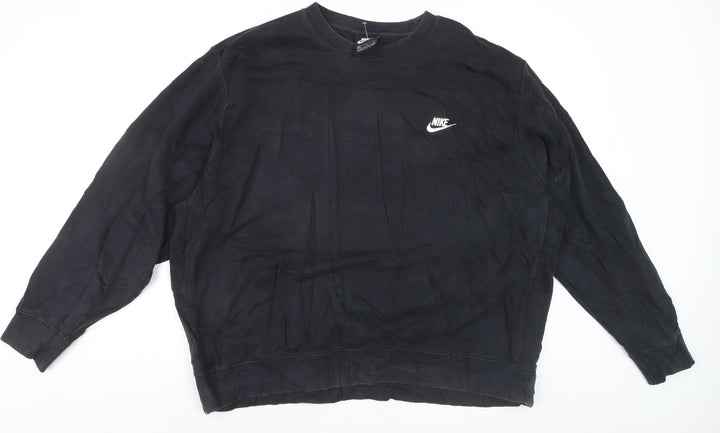 Nike Men's Black 2XL Pullover Crew Neck Fleece Sweatshirt