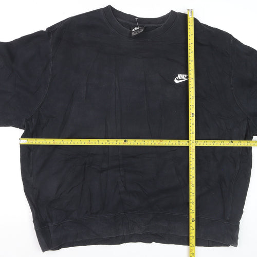 Nike Men's Black 2XL Pullover Crew Neck Fleece Sweatshirt
