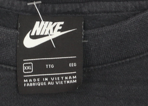 Nike Men's Black 2XL Pullover Crew Neck Fleece Sweatshirt