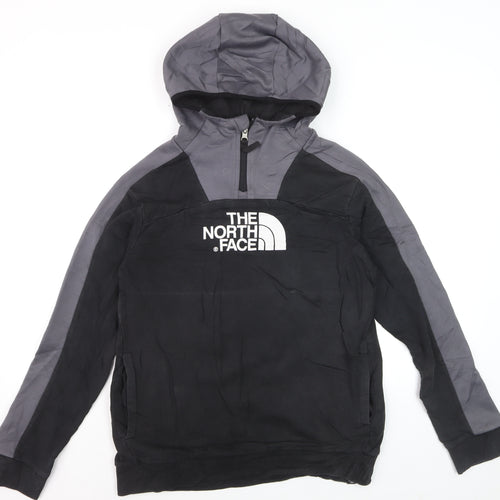 The North Face Boys Black & Grey XL Pullover Hoodie with Logo Print