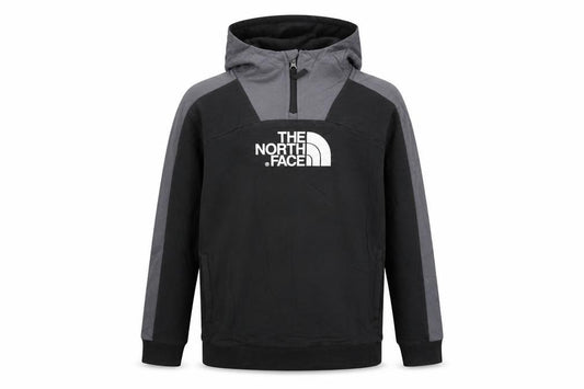 The North Face Boys Black & Grey XL Pullover Hoodie with Logo Print
