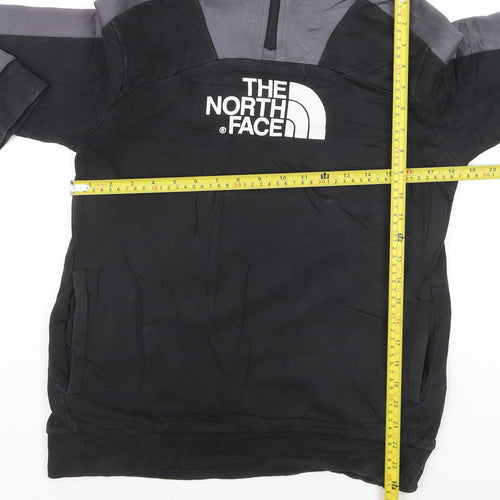The North Face Boys Black & Grey XL Pullover Hoodie with Logo Print