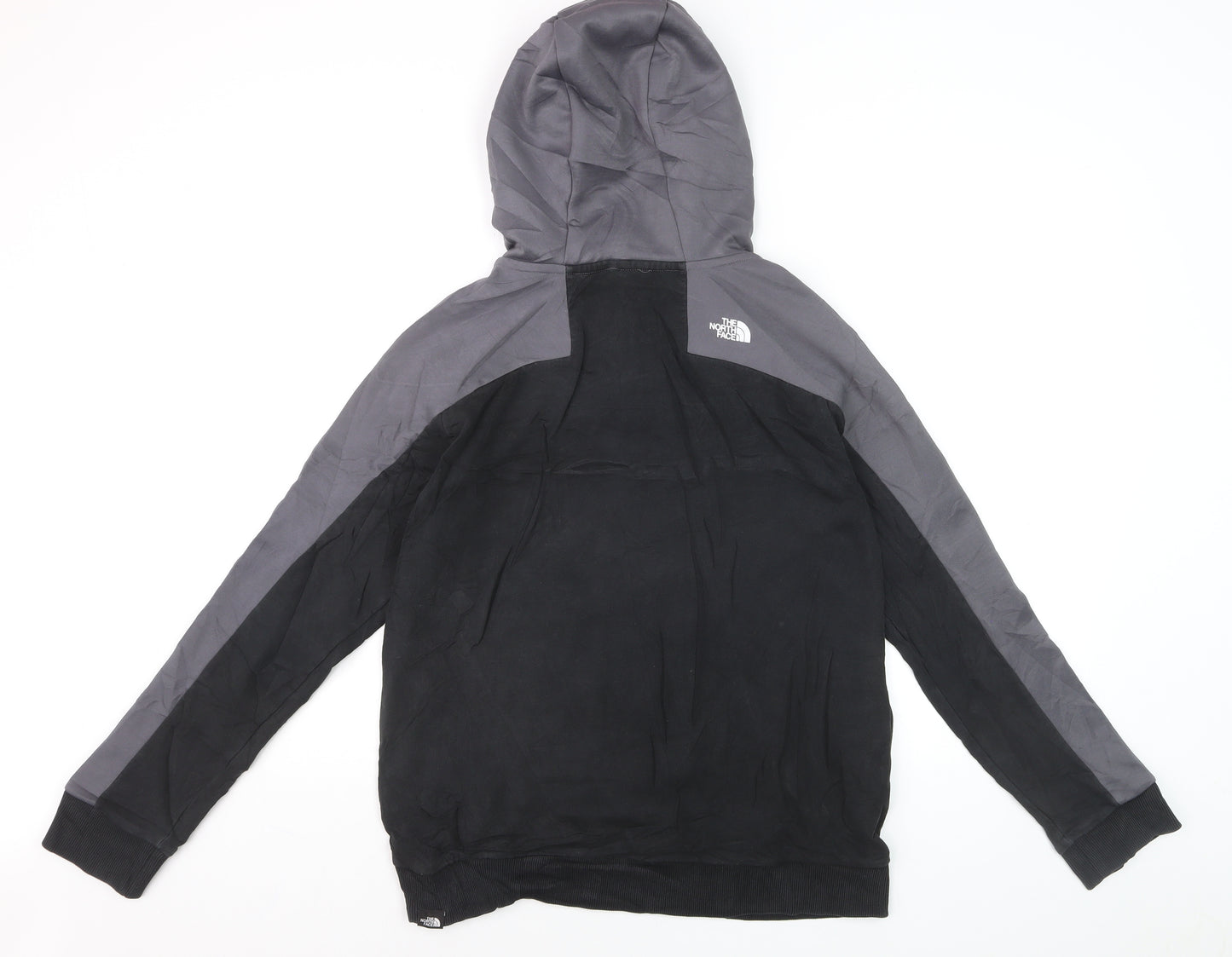 The North Face Boys Black & Grey XL Pullover Hoodie with Logo Print