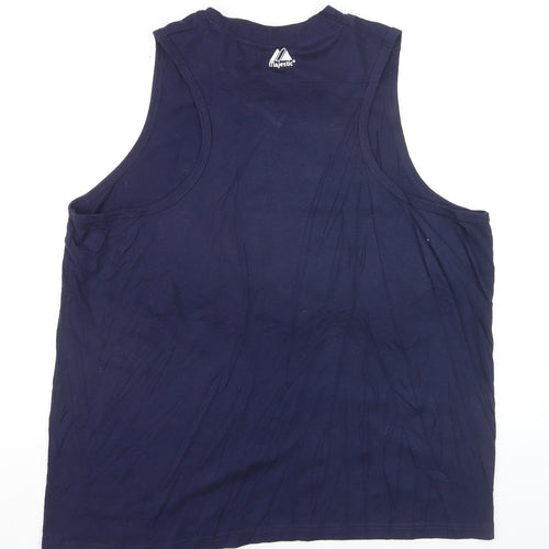 Majestic Men’s Blue Red Sox Sleeveless V-Neck 2XL Sports T-Shirt