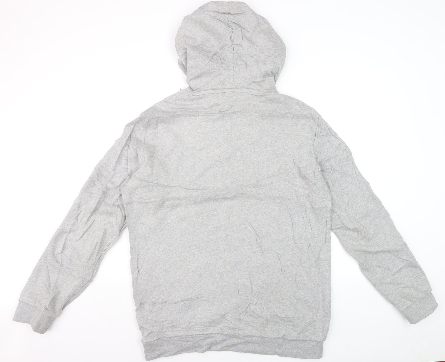 Adidas Men's Grey Pullover Hoodie M Logo Fleece Sweatshirt