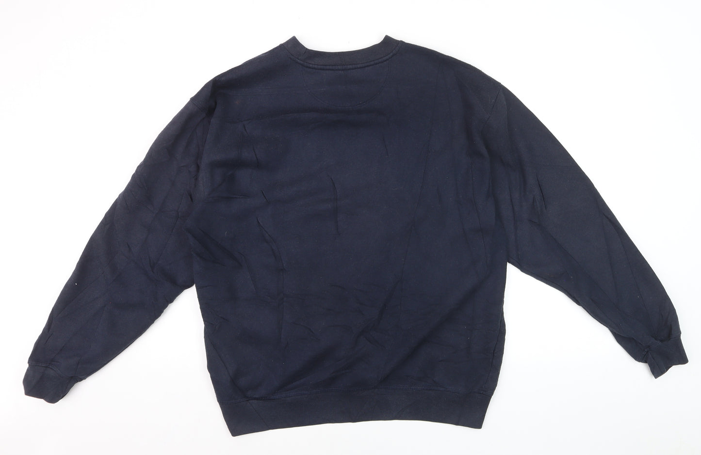 Reebok Men’s Blue Pullover Crew Neck Logo Sweatshirt M Regular Fit