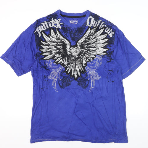Avirex Men's Blue XL Biker Eagle Graphic Crew Neck T-Shirt