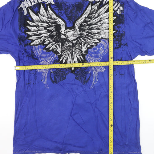 Avirex Men's Blue XL Biker Eagle Graphic Crew Neck T-Shirt