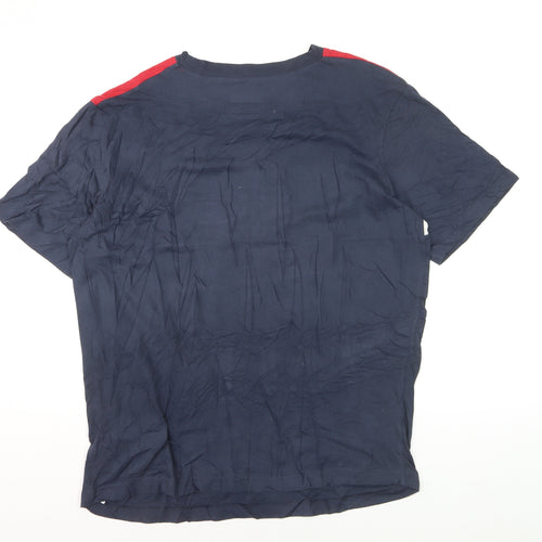 NFL Team Apparel Men's Texans Navy Red Colourblock T-Shirt XL