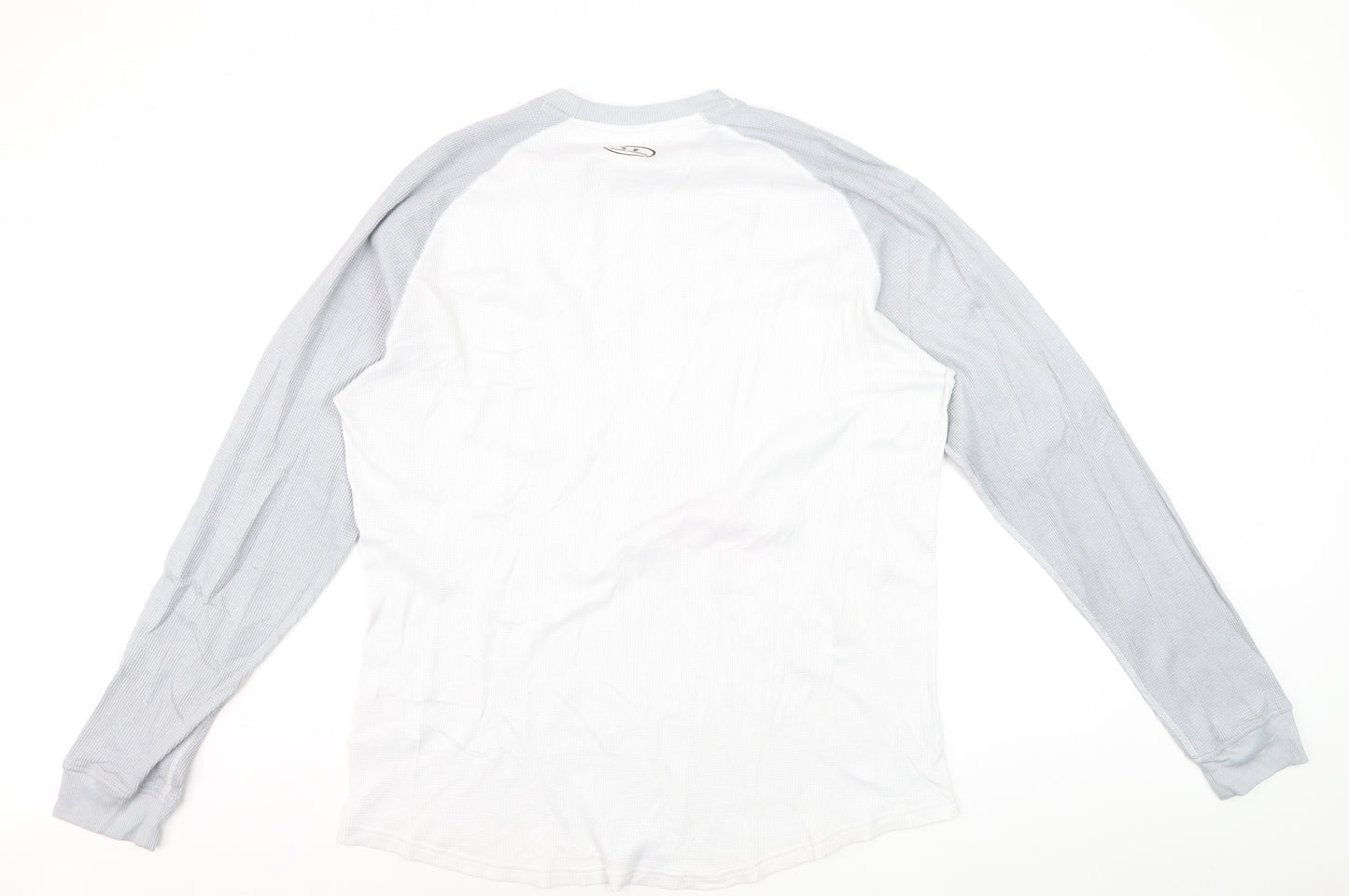 Under Armour Mens White Grey XL Long Sleeve Crew Neck Casual Top