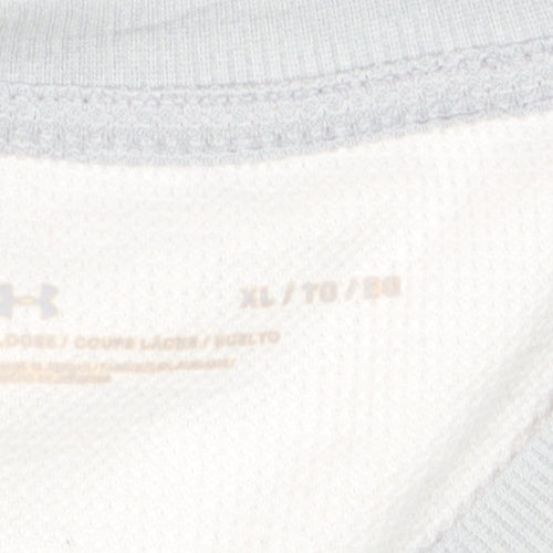 Under Armour Mens White Grey XL Long Sleeve Crew Neck Casual Top
