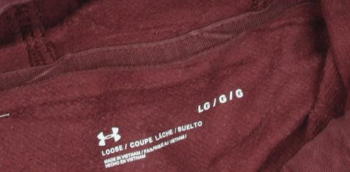 Under Armour Men's Red Pullover Hoodie Size L Relaxed Fit