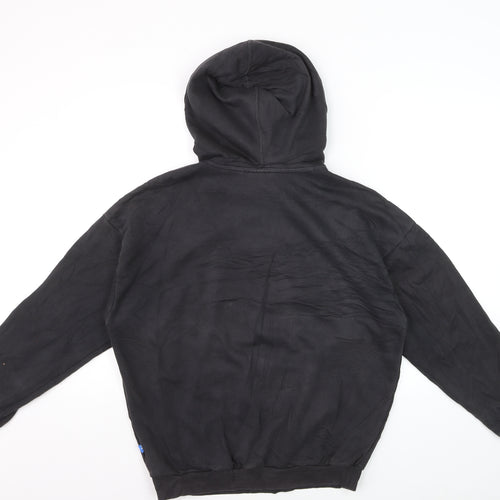 Adidas Women Black Trefoil Pullover Hoodie Size 10 Cotton Blend