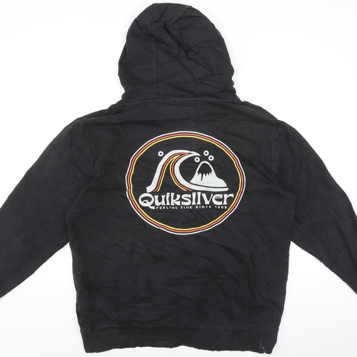 Quiksilver Men’s Black XL Pullover Hoodie Fleece Logo Sweatshirt