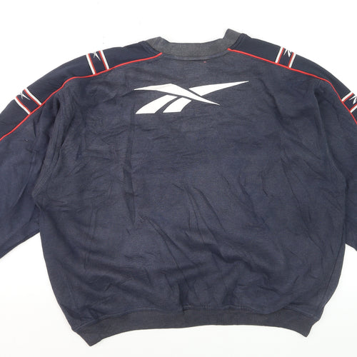 Reebok Men’s Blue Liverpool F.C. Logo Pullover Sweatshirt L Vintage