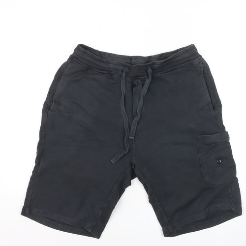 Stone Island Men's Black Cargo Jersey Shorts L Elastic Waist