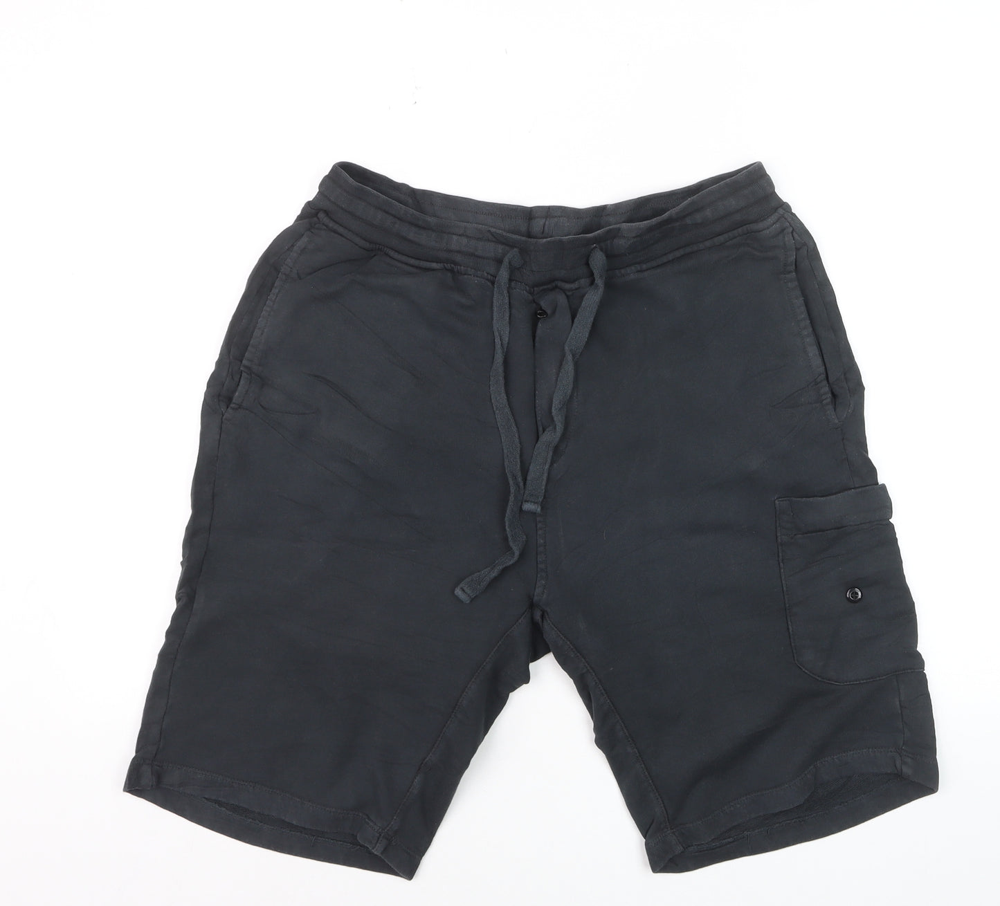 Stone Island Men's Black Cargo Jersey Shorts L Elastic Waist