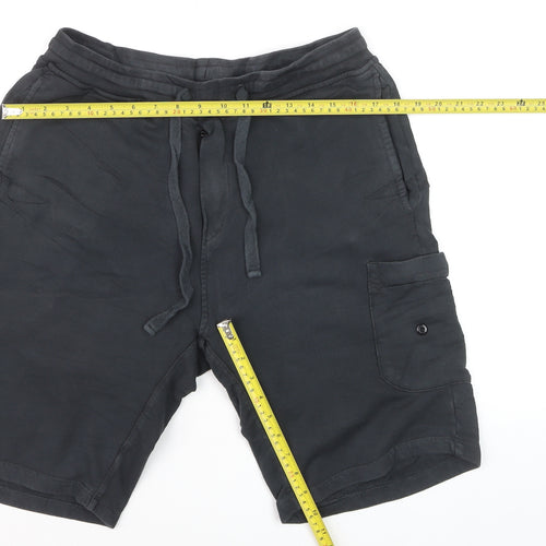 Stone Island Men's Black Cargo Jersey Shorts L Elastic Waist