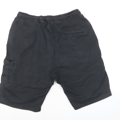 Stone Island Men's Black Cargo Jersey Shorts L Elastic Waist