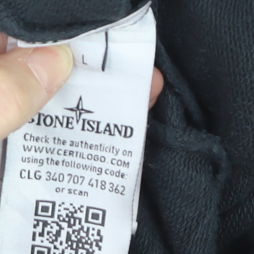 Stone Island Men's Black Cargo Jersey Shorts L Elastic Waist