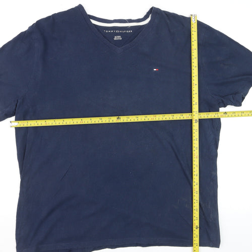 Tommy Hilfiger Men's Blue V-Neck Short Sleeve T-Shirt XL