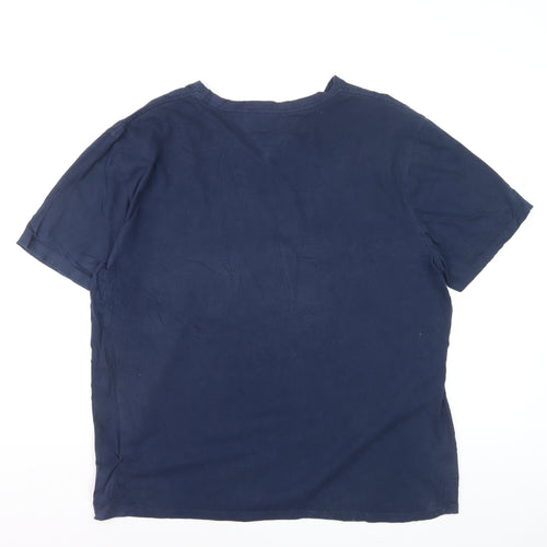 Tommy Hilfiger Men's Blue V-Neck Short Sleeve T-Shirt XL
