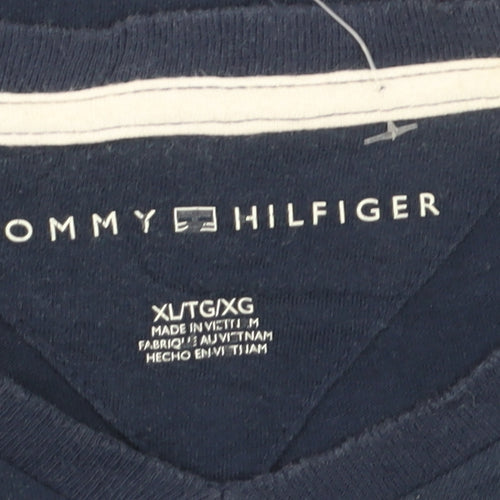 Tommy Hilfiger Men's Blue V-Neck Short Sleeve T-Shirt XL