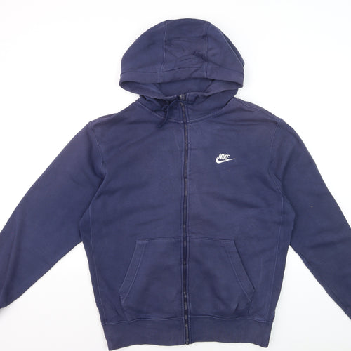 Nike Men's Blue M Full Zip Hoodie with Logo Pockets