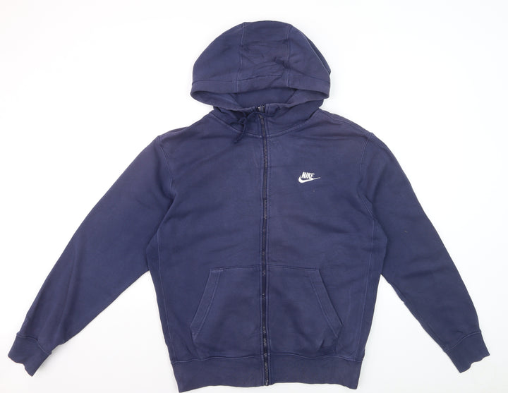 Nike Men's Blue M Full Zip Hoodie with Logo Pockets