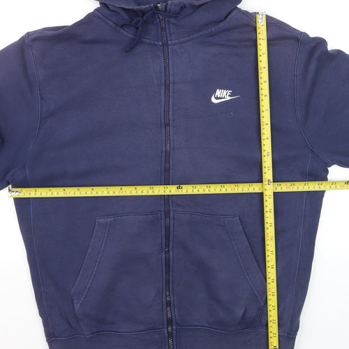 Nike Men's Blue M Full Zip Hoodie with Logo Pockets