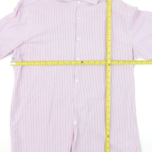 Hugo Boss Men's Multicoloured Slim Fit Striped Dress Shirt 17.5in