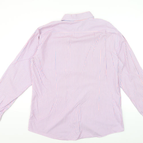 Hugo Boss Men's Multicoloured Slim Fit Striped Dress Shirt 17.5in