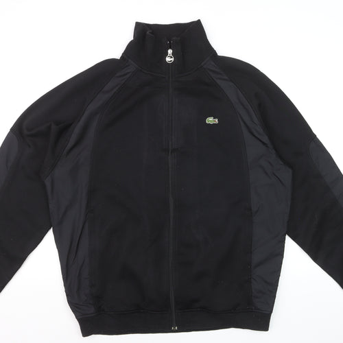 Lacoste Men's Black XL Track Jacket Full Zip Fleece Sportswear