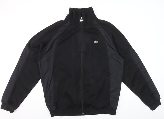 Lacoste Men's Black XL Track Jacket Full Zip Fleece Sportswear