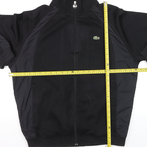 Lacoste Men's Black XL Track Jacket Full Zip Fleece Sportswear