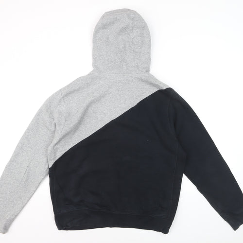 Nike Men's Grey Black Pullover Hoodie M Fleece Sportswear