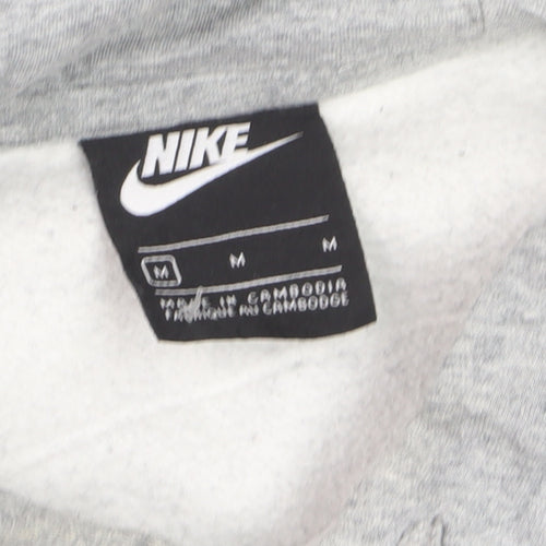 Nike Men's Grey Black Pullover Hoodie M Fleece Sportswear