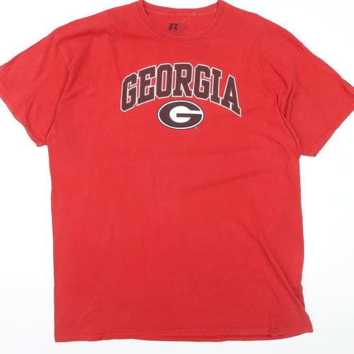 Russell Athletic Men's Red Georgia 2XL Graphic Print T-Shirt