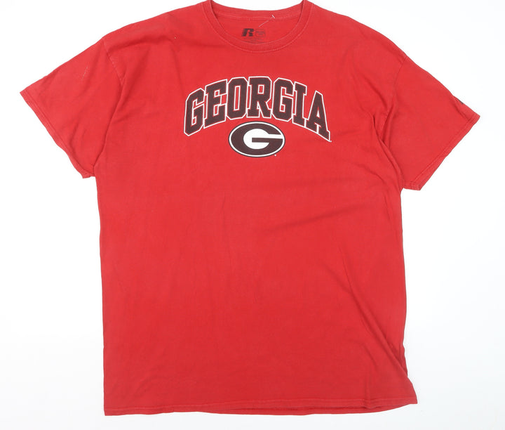 Russell Athletic Men's Red Georgia 2XL Graphic Print T-Shirt